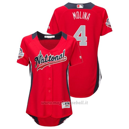 Maglia Baseball Donna All Star Game Majestic Yadier Molina 2018 1ªRun Derby National League Rosso